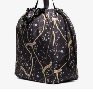 GANNI Rose Print Drawstring Tote Bag